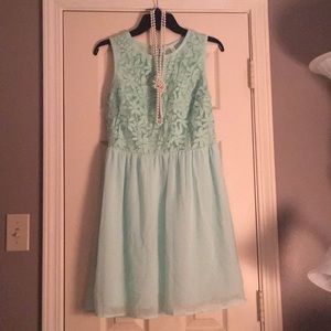 Mint blue/green mini dress